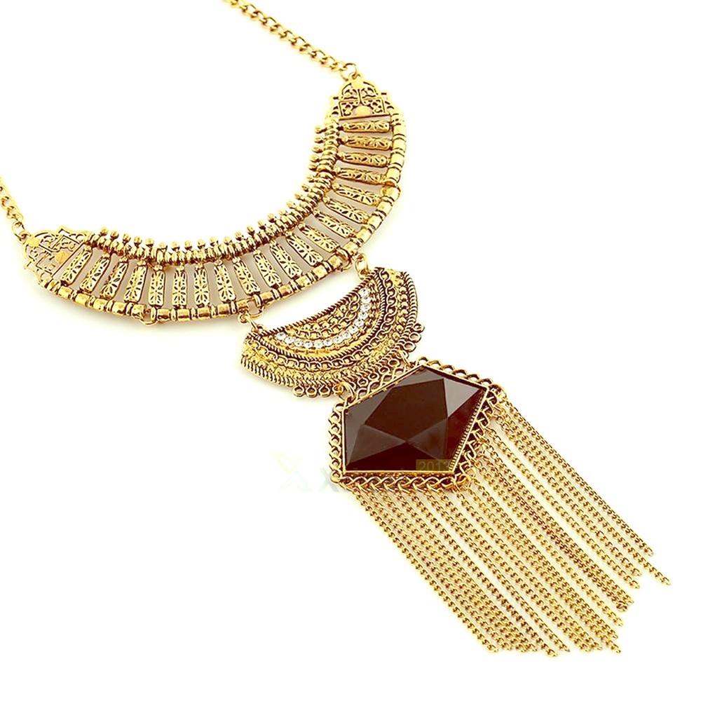 Gold European Renaissance statement necklace.
